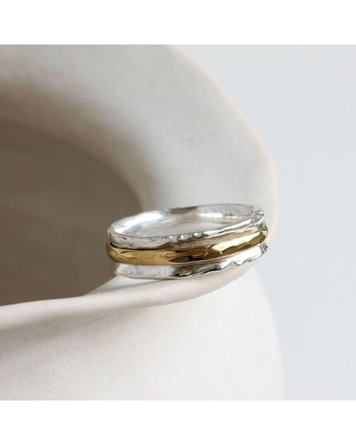 Isla Silver White Sterling Spinner Ring