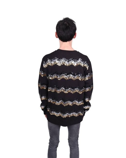 Any Old Iron Black Sparkly Peanuts Sequin Sweatshirt for men