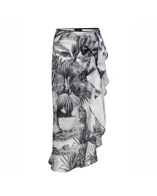 LOVEIST STORE Gray Majorel Ruffle Sarong Pareo