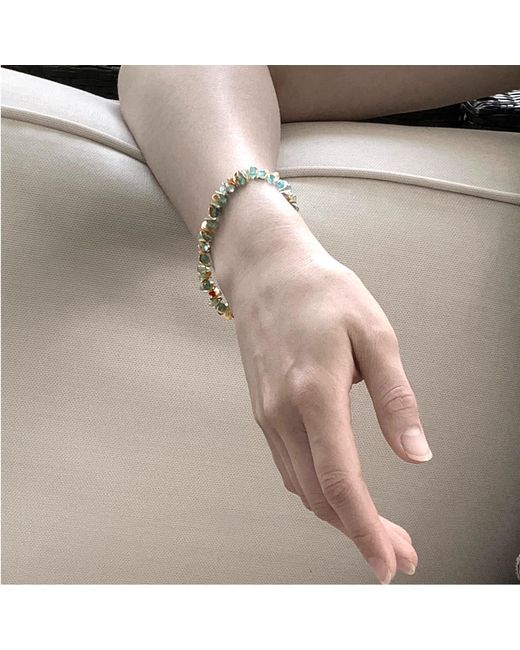 Lori Kaplan Design Green Aqua Apatite & Coral Signature Bracelet
