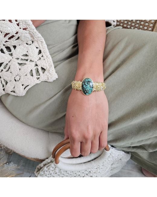 Farra Green African Stone Bangle