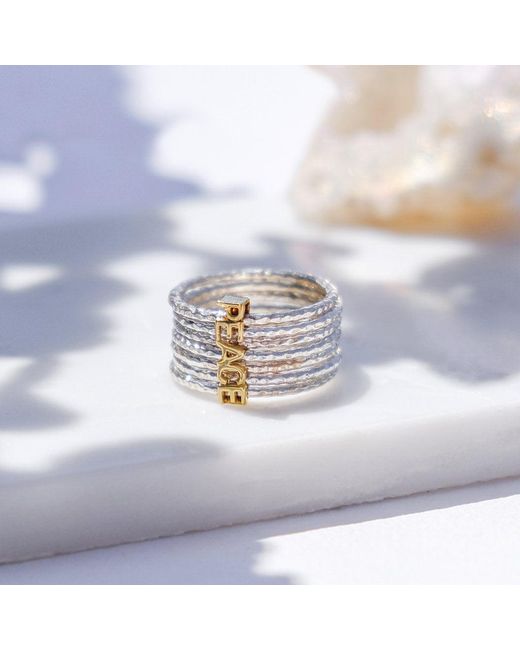 Charlotte's Web Jewellery White Spin For Peace Stacking Ring