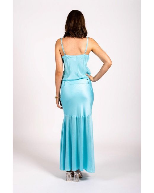 Why Mary Blue Amorous Aqua Boho Maxi Skirt