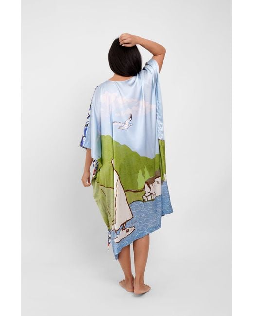 Jessica Russell Flint Blue Kaftan Dress