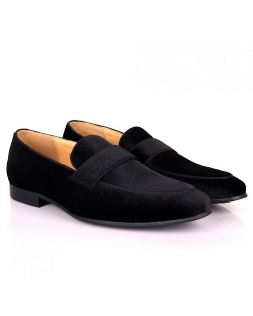 DAVID WEJ Black Alfred Velvet Loafers – for men