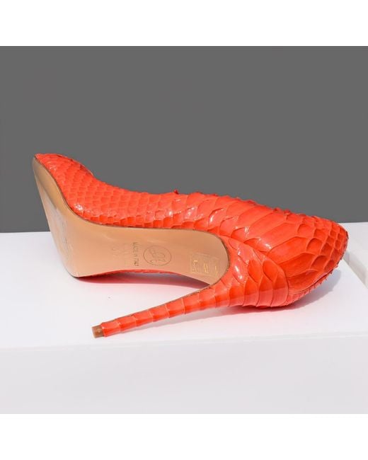 Aethra Shoes Orange Aster Pointed Toe High Heel Stiletto Pumps
