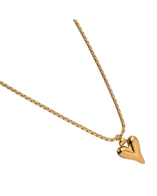 Ebru Jewelry Metallic Infinite Love Heart Pendant Statement Necklace