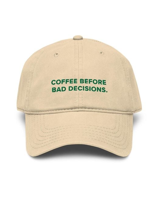 Anchor and Crew Neutrals Natural Gustatory Coffee Before Bad Decisions. Cotton Embroidered Cap for men