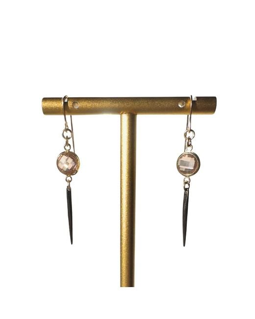 Rachel Nathan White Classic Hook: Champagne & Vermeil Spire Earrings