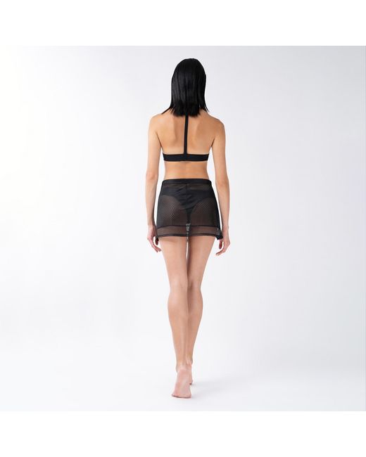 Kim Foley Black Shortie Sarong Beach Cover-Up Athletic Wrap Skirt
