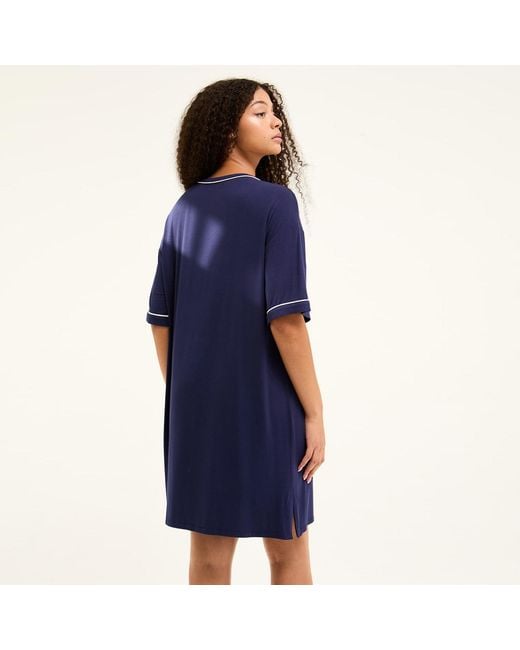 Pretty You London Blue Bamboo Classic Tee Dress