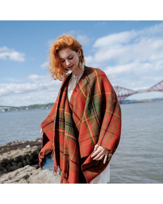 Araminta Campbell Ltd Red Autumn Woodland Walk Lambswool Serape