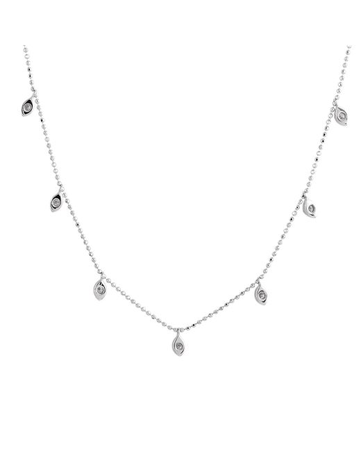 Artisan White Natural Diamond Drop Station Necklace