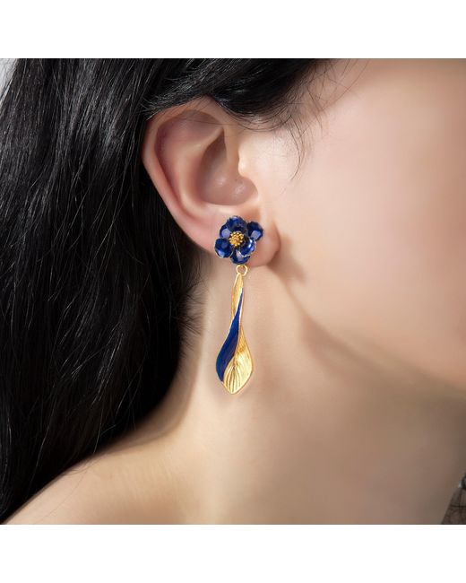 Milou Jewelry Blue Infinity Drop Earrings