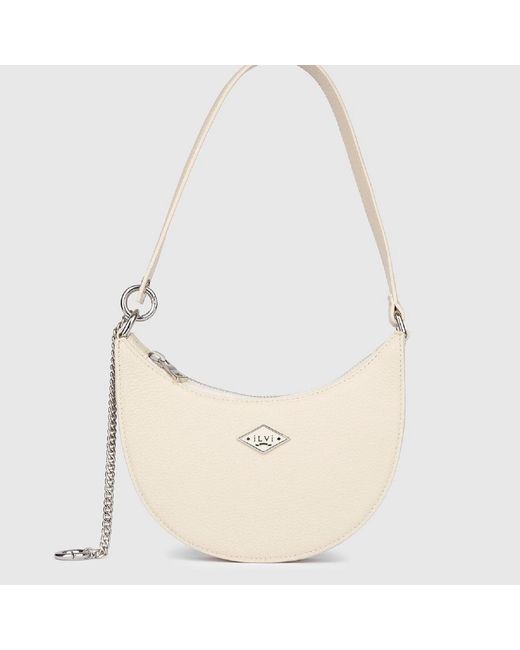 Ilvi White Neutrals Sindire Cream Floater Leather Shoulder Bag
