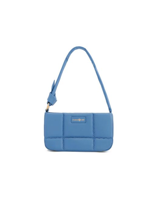 Orange Cube Blue Square Stitch Cushion Shoulder Bag