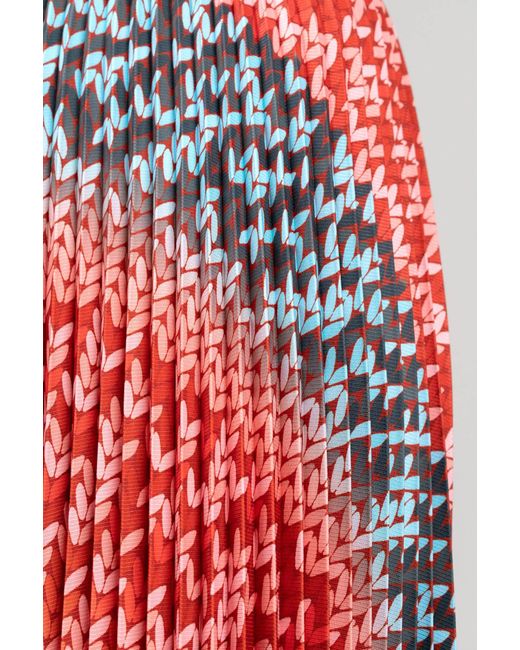 Wild Cosmos Red Sienna Bohemian Pleated Skirt