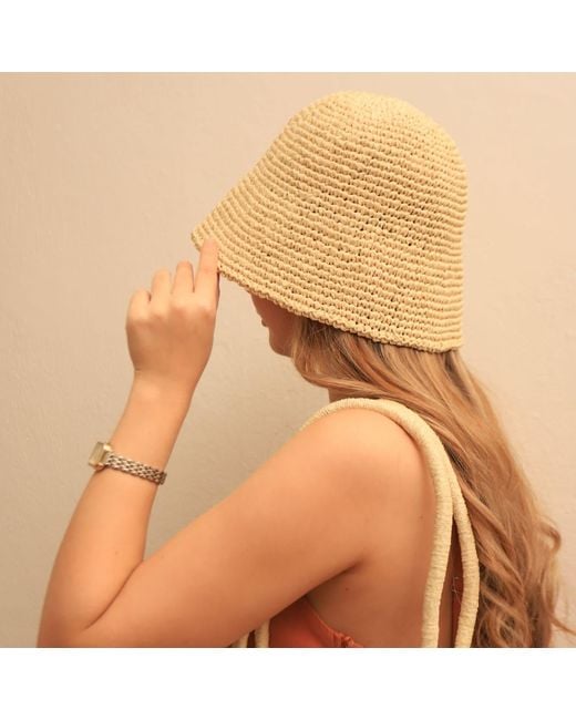 Springmoonatelier Natural Neutrals Bucket Raffia Hat