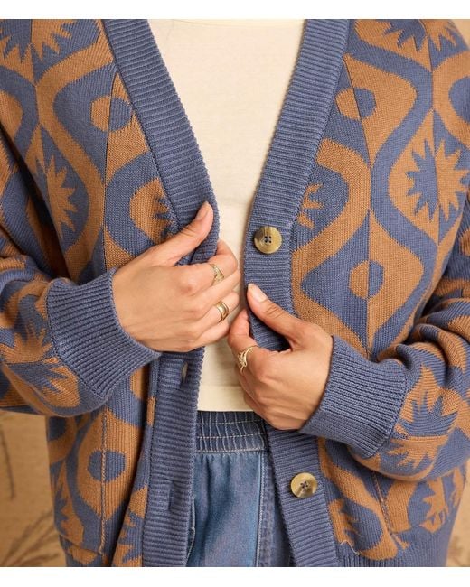 Known Supply Blue Heavyweight Cotton Cardigan