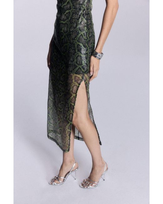 No'design Green Borgia Cut-Out Long Dress
