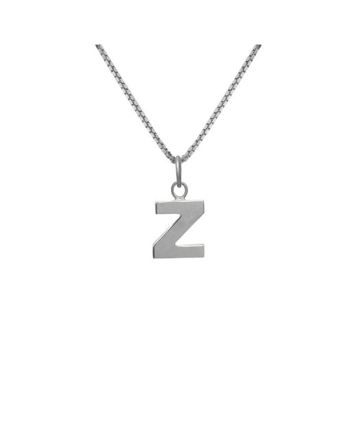 Edge Only Metallic Letter Pendant "Z" Initial Necklace Sterling for men