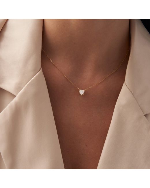 Shabella Nyc Metallic Crystal Heart Necklace