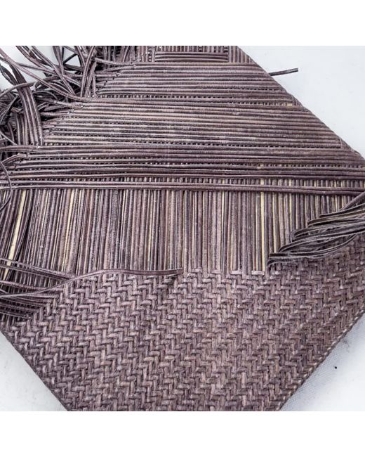 godi. Purple The Buna Handwoven Leather Tote Bag