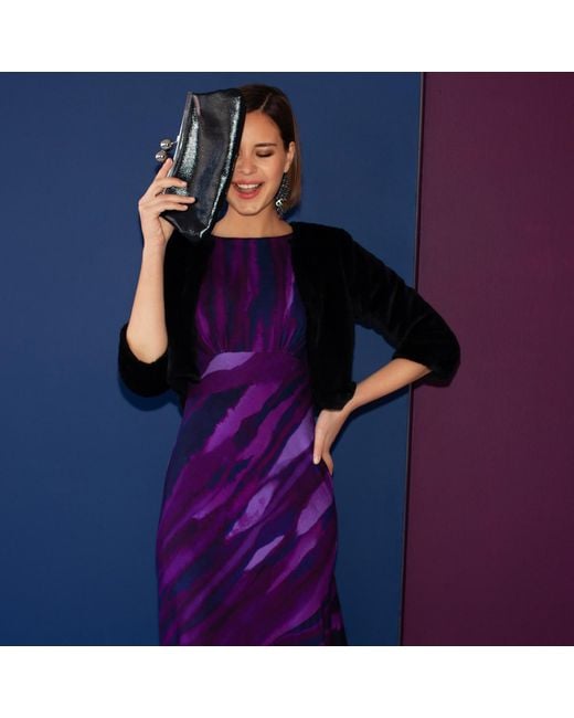 Alie Street London Purple Maxine Asymmetric Dress Vivid Plum