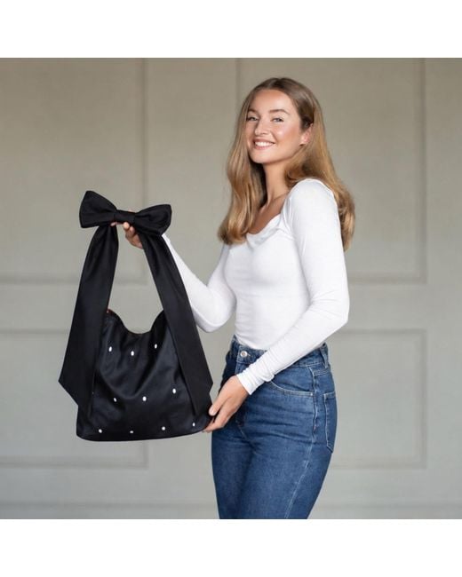 RainSisters Blue Polka Dot Bow Tote Bag