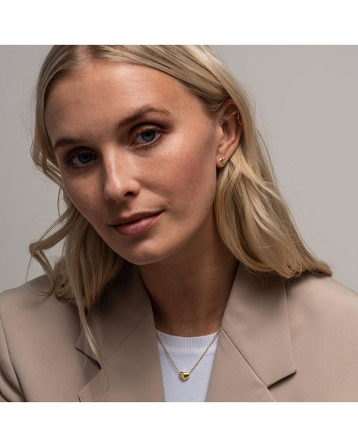 Dower & Hall Metallic Waterfall Mini Heart Studs