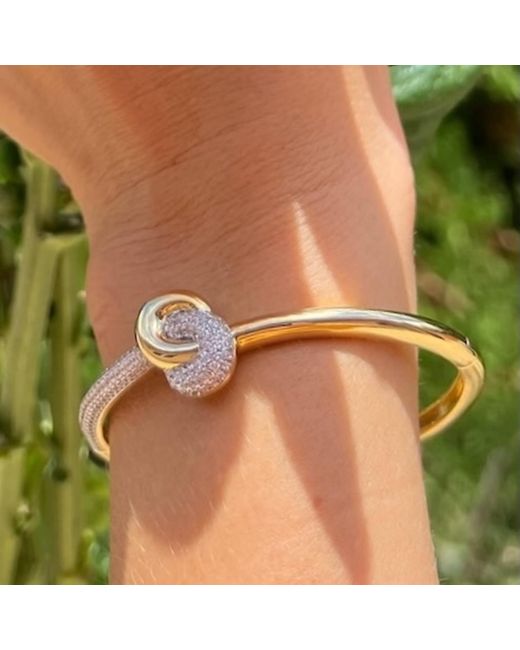 Native Gem Metallic Love Knot Bangle Bracelet