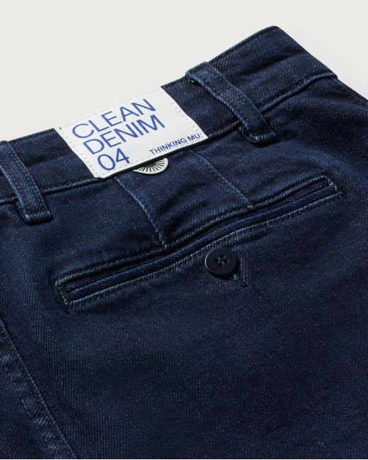 Thinking Mu Blue Dark Clean Denim Wotan Pants for men