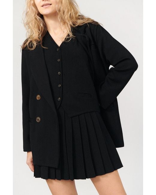 SALANIDA Black Galante Knitted 100% Merino Waistcoat