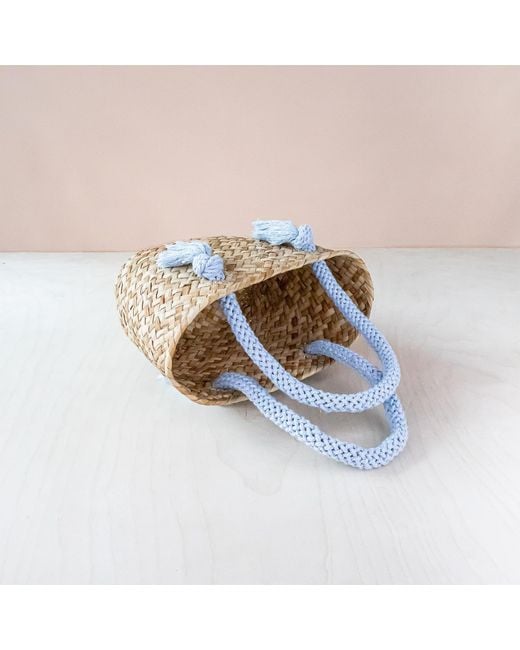 LIKHÂ Powder Blue Small Classic Tote Bag With Braided Handles