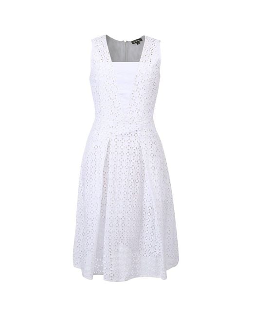 Smart and Joy White Lace Fit-And-Flare Short Dress