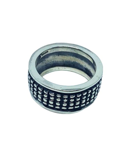 Tg-Jewellery by Tamara Gervasio Blue Crocodile Ring – Sterling Oxide Finish for men