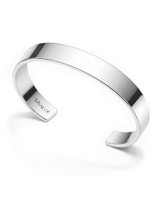 Unaloe Metallic Wide Band Open Cuff Bracelet For