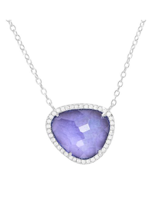 KAMARIA Blue Marina Lab Created Gemstone Necklace With Crystals