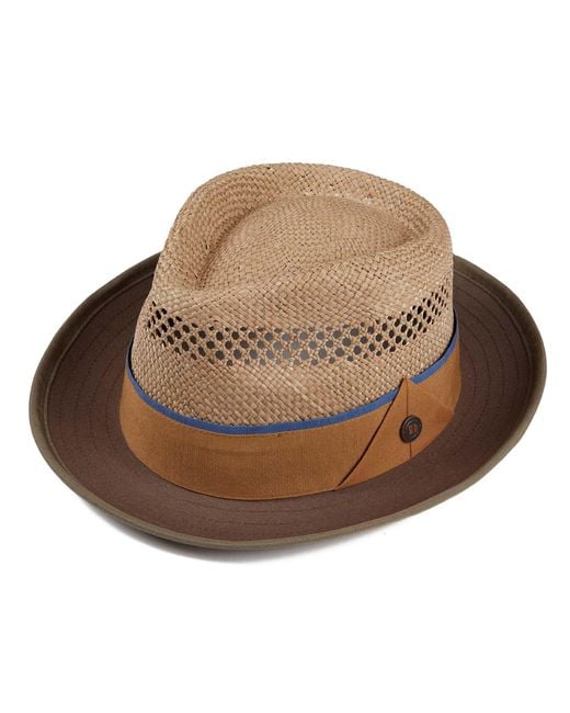 Dasmarca Hats Brown Dasmarca Ronan Straw Wide Brim Fedora Summer Straw Sun Hat for men