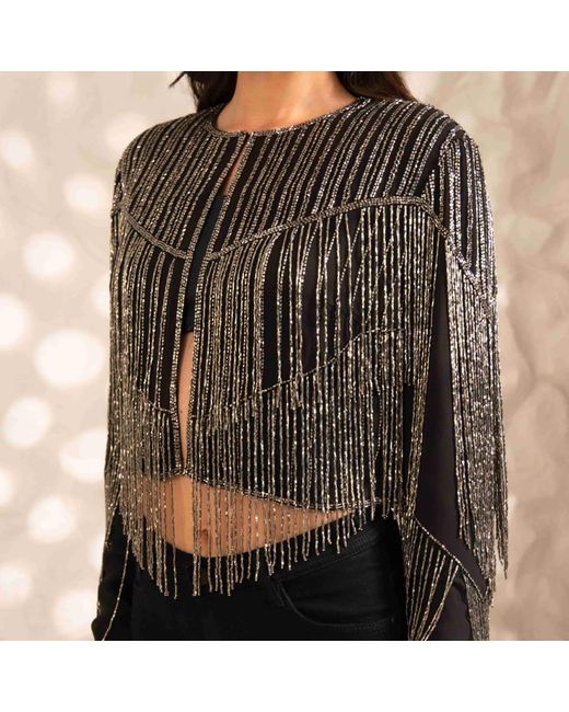 Rose & Nancy Black Scarlett Fringe Jacket