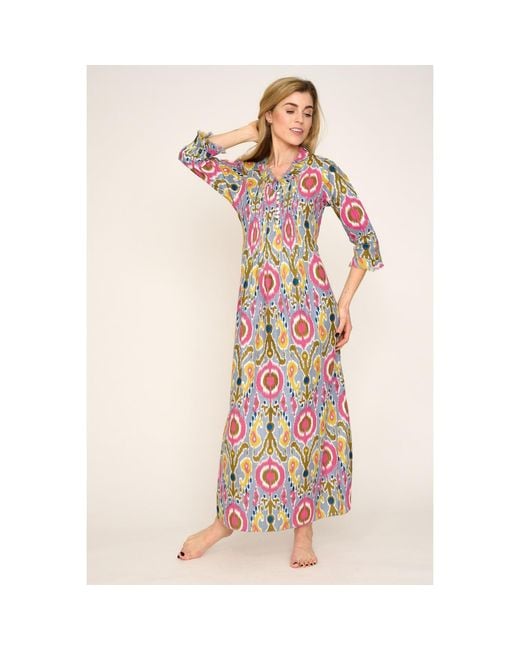 At Last Purple Cotton Annabel Maxi Dress