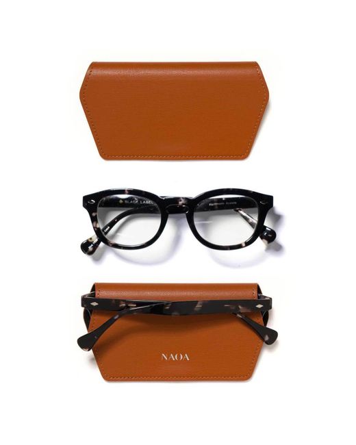 Naoa Brown Slim Glasses Case Cognac