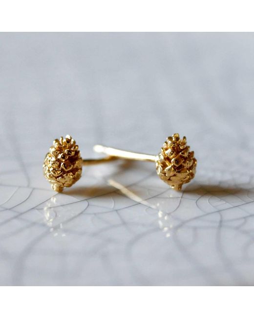 Lee Renee Metallic Baby Pine Cone Earrings