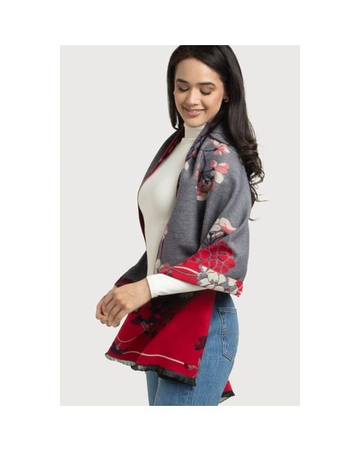 Saachi Gray Reversible Denim Scarf