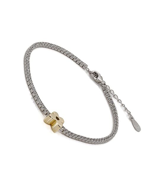 Ebru Jewelry Metallic Butterfly Diamond Tennis Bracelet