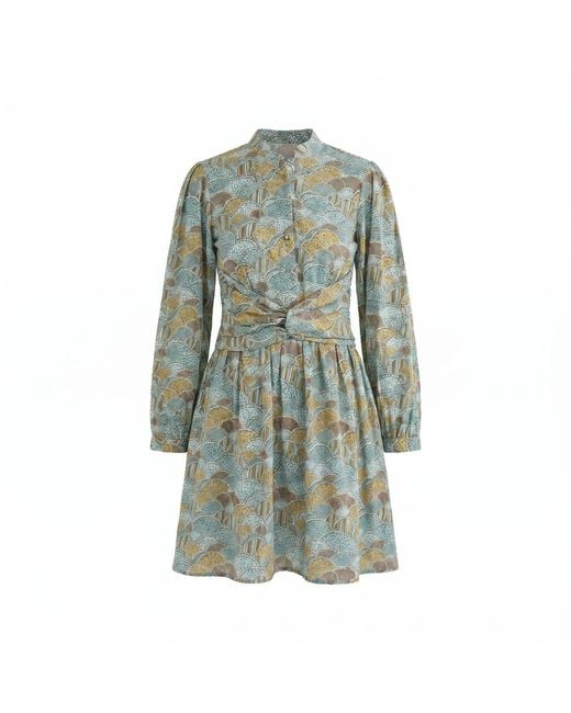 Maison Qala Green Honeyflower Dress