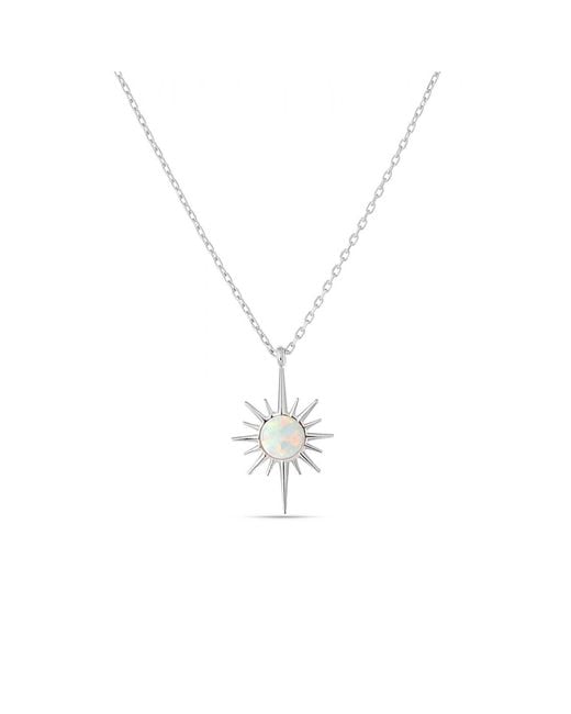 Spero London Metallic Opal Northernstar Sterling Pendant Necklace