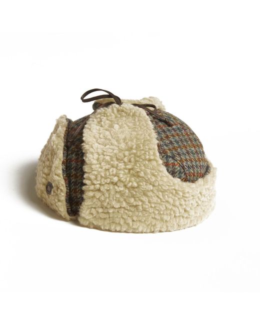 Dasmarca Hats Natural Mylo Italian Tweed Wool Trapper Hat With Earflaps Heather for men