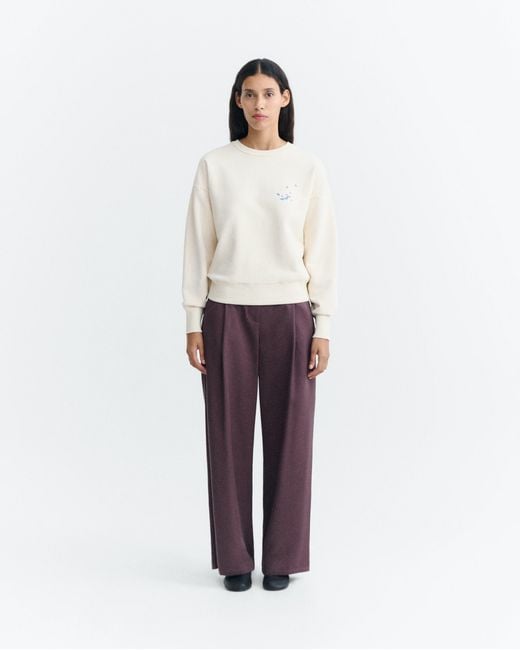 Thinking Mu White Ecru Dandelion Jodie Sweatshirt