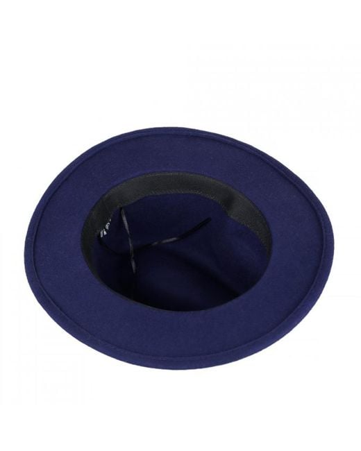 DAVID WEJ Blue Wool Fedora Hat – for men